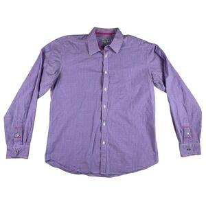 Jeremy Argyle Mens Classic Fit Gingham Check Long Sleeve‎ Button Up Shirt Size L